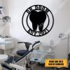 Custom Name And Date Tooth Dental Metal Sign, Gift For Dentist, Metal